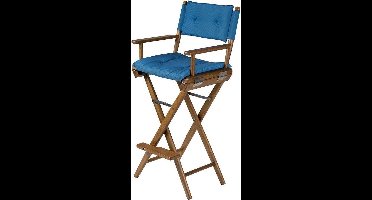 Stuurstoel Hoog Teak DeLuxe met Forza Blauwe Kussenset (Geolied)