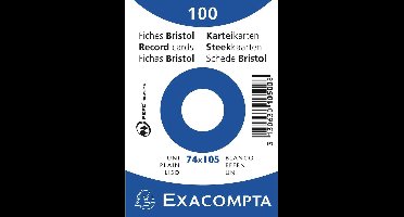 Exacompta systeemkaart blanco, A7, wit, 100 stuks