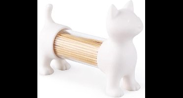 BALVI - Tandenstokerhouder of peper/zout vat - Kat - wit