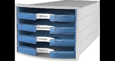 HAN ladekast - IMPULS - 280 x 367 x 235mm - grijs/blauw - 4 lades - HA-1013-64