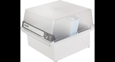 Kaartenbak HAN breed A5 met slot voor 800 kaarten lichtgrijs