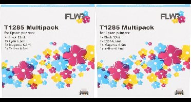 FLWR - Inktcartridge / Epson T1281/2/3/4 10-Pack / Zwart en Kleur