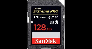 SanDisk Extreme Pro SDXC - Geheugenkaart - 128GB - V30 U3 UHS-I - 170MB/s