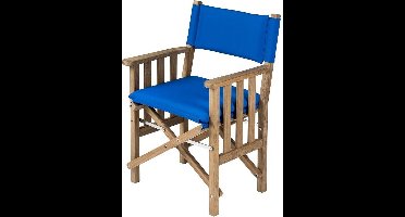 Regisseursstoel II Teak Premium met Kobalt Blauwe kussenset