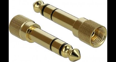 DeLOCK Premium 6,35mm Jack (m) - 3,5mm Jack (v) schroefbare stereo audio adapter (2 stuks)