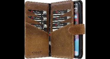 iPhone 11 Pro Bookcase hoesje - Pierre Cardin - Effen Bruin - Leer