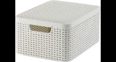 Natural-Style - Mandje - Medium - Wit - Kunststof - (set van 3).