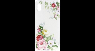 Shop4 - Samsung Galaxy A50 Hoesje - Zachte Back Case Rozen en Bladeren Gekleurd