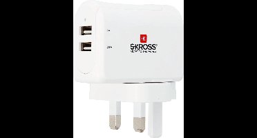 SKROSS Reisstekker UK 2x USB (Side Connection)