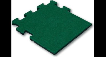 Rubber tegel 25 mm 50x50 cm Groen - Puzzelsysteem - Zijstuk