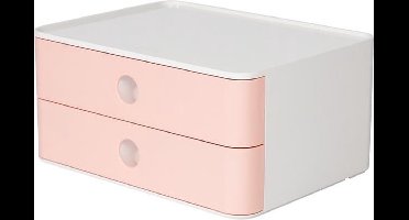 HAN smart-box - ALLISON - 2 lades - stapelbaar - wit/roze - HA-1120-86