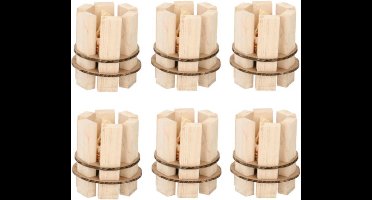 Non-branded Aanmaakhout 7,5 X 8 Cm Hout Blank 6 Stuk