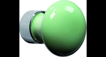 Meubelknop Paddenstoel porselein 30mm glans nikkel/appelgroen