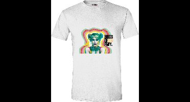 Birds of Prey - Harley Quinn Kiss Heren T-Shirt - Wit - XL