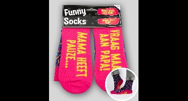 Sokken - Funny socks - Vraag maar aan Papa! Mama heeft pauze