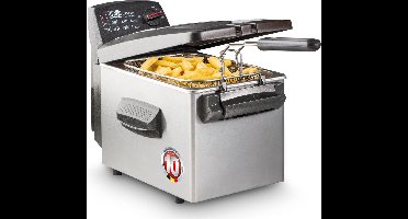 FRITEL Frituurpan - Turbo SF® 4345 - Friteuse met Filterdeksel met Kijkvenster - Olie + Vast Vet - 3-5 persoenen - 3200W - 4 liter - 10 jaar Garantie
