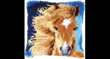 Vervaco - Knoopkussen kit - Bruin paard - PN-0149848 - Borduren - Borduurpakket - Borduurpakket volwassenen - Borduurpakket kind