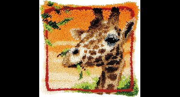 Vervaco - Knoopkussen kit - Etende giraf - PN-0147957 - Borduren - Borduurpakket - Borduurpakket volwassenen - Borduurpakket kind