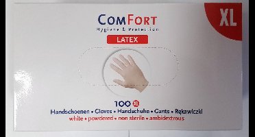COMFORT-latex handschoenen-gepoederd -100st- XL