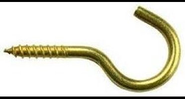 Deltafix Schroefhaken - 11x - vermessingd metaal - 40 mm - ijzerwaren bevestigsmaterialen