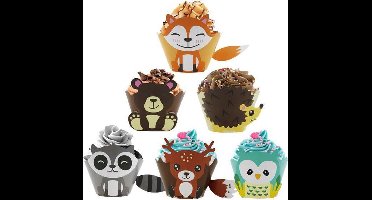 Fun Cupcake omslagen - Dieren cupcakes - 12 stuks