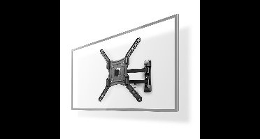 Nedis Draai- en Kantelbare TV-Muurbeugel - 23 - 55 " - Maximaal schermgewicht: 30 kg - Kantelbaar - Draaibaar - Minimale muurafstand: 70 mm - Maximale muurafstand: 400 mm - 3 Draaipunt(en) - ABS / Staal