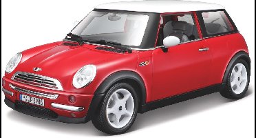 Bburago MINI COOPER 2001 rood schaalmodel 1:18