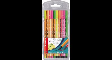 STABILO Pen 68 - Viltstift - STABILO point 88 - Fineliner - Combinatie Etui - Neon Kleuren