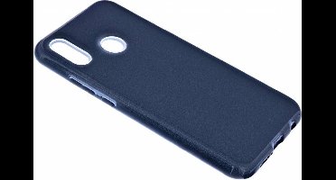 Ntech Hoesje Geschikt voor Huawei P Smart 2019 Zwart Glitter TPU Back Cover Hoesje