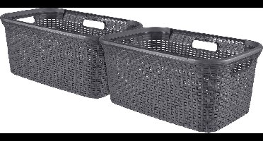 Curver Style Wasmand - 45L - 2 stuks - Antraciet