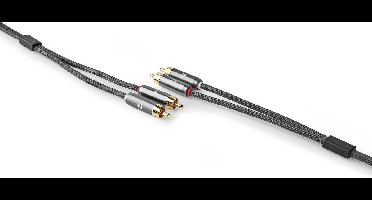 Nedis Stereo-Audiokabel - 2x RCA Male - 2x RCA Male - Verguld - 5.00 m - Rond - Grijs / Gun Metal Grijs - Cover Window Box