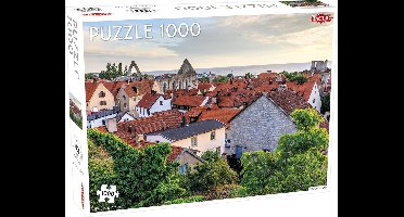 Tactic Visby Gotland – Puzzel – 1000 stukjes – Middeleeuwse Zweedse Stad – Strak en Rustgevend Ontwerp – Hoogwaardige Scandinavische Kwaliteit