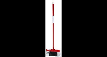 Klein Toys Kinderbezem - 18x4,5x61 cm - hoogwaardig zwart en wit kunststof borstelharen - rood