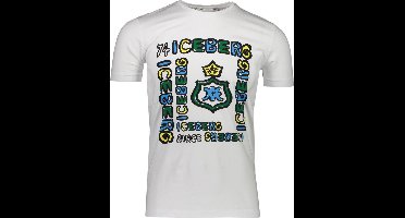 Iceberg T-shirt Wit Getailleerd - Maat M - Heren - Lente/Zomer Collectie - Katoen;Elastaan