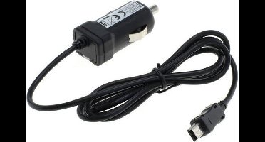 USB Mini B autolader met vaste kabel met TMC antenne - 1A / zwart - 0,90 meter