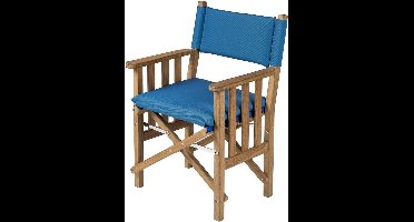 Regisseursstoel II Teak Premium met Forza Blauwe kussenset (Geolied)