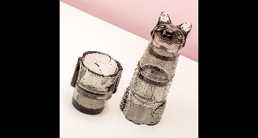 DOIY - Glazenset Kitty Kat - stabelbaar set van 4 - Zwart