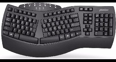 Perixx Periboard 612 draadloos ergonomisch toetsenbord (Bluetooth 4,0 + 2,4ghz, polssteun) - QWERTY/US