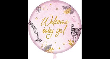 Folieballon baby safari pink