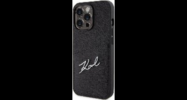 Karl Lagerfeld Saffiano Card Back Case - Geschikt voor Apple iPhone 13 Pro (6.1") - Zwart