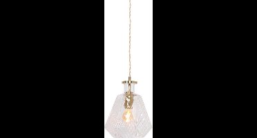 Mexlite - hanglamp - Grazio Glass - messing - glas metaal - Ø 18cm - E14 - 3492ME