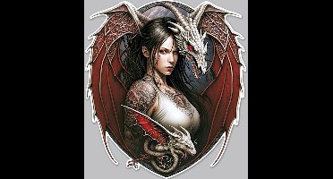 Wandbord Gothic Speciaal - Keltische Vrouw Met Draak