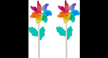 Cepewa Windmolen tuin/strand - 2x - Speelgoed - Multi kleuren - 30 cm