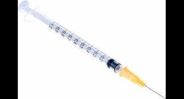 100 Insulinespuit met Spuit en naald 1 ml – 25G x 5/8 Spuit 1 ml 25GA 5/8 0,5 x 16 mm