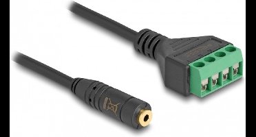 Delock Cable Stereo jack female 2.5 mm 4 pin to Terminal Block Adapter 20 cm