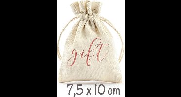 Partydeco - Katoen bedankjes zakje - GIFT (10 stuks)