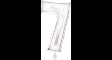 Folieballon 86cm cijfer 7 Silk White