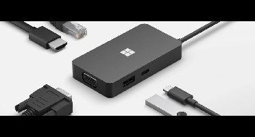 Microsoft 1FV-00002 laptop dock & poortreplicator Zwart