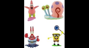 Spongebob Squarepants - Spongebob - 4 figuurtjes - Comansi - Patrick - Mr. Krab en slak