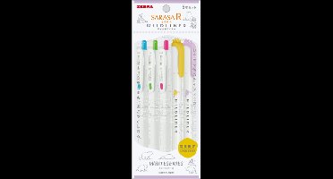 ZEBRA - JOURNALLING SET - SARASA R X MILDLINER - WHITESERIES - LIMITED EDITION SET B + Extra een Artline Mildliner
